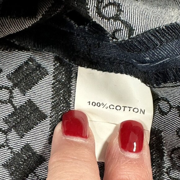 Mun Mun Women's Embroidered Fit & Flare Sleeveless Denim Dress Size M Blue EUC - Picture 9 of 10